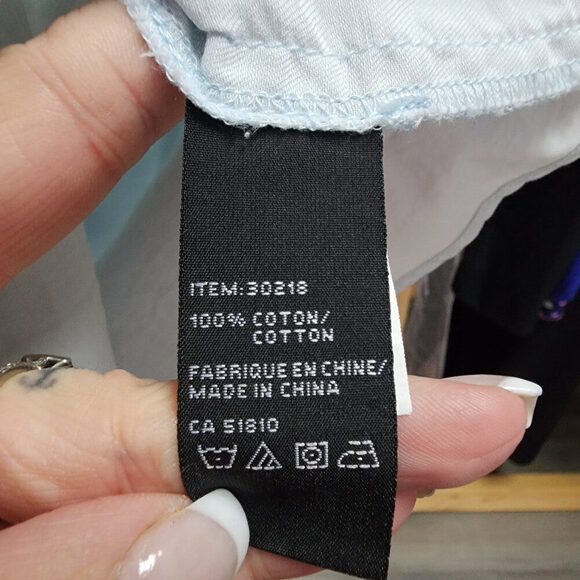 Light Blue Button Down Shirt for Women - Picture 9 of 10